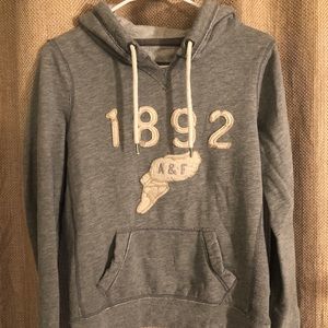 Abercrombie Distressed Gray/Cream Hoodie